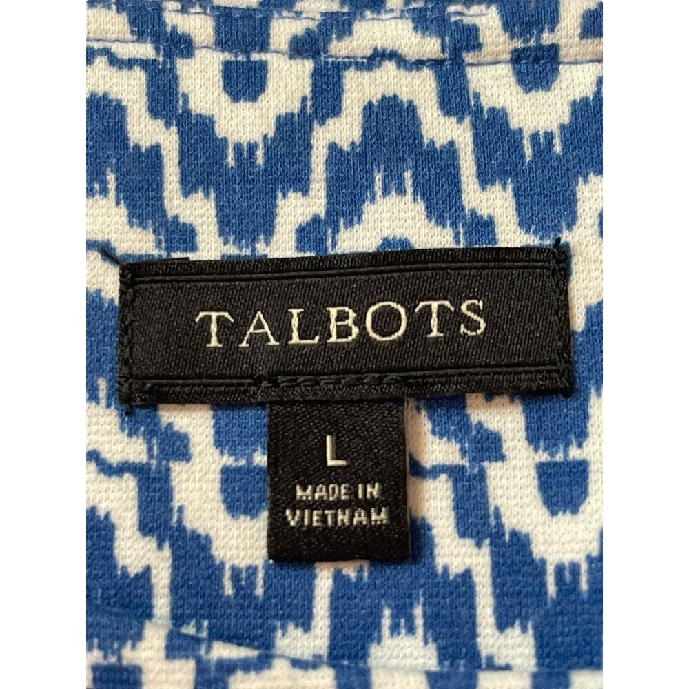Talbots Blue Patterned Sleeveless A-Line Fit & Fl… - image 5